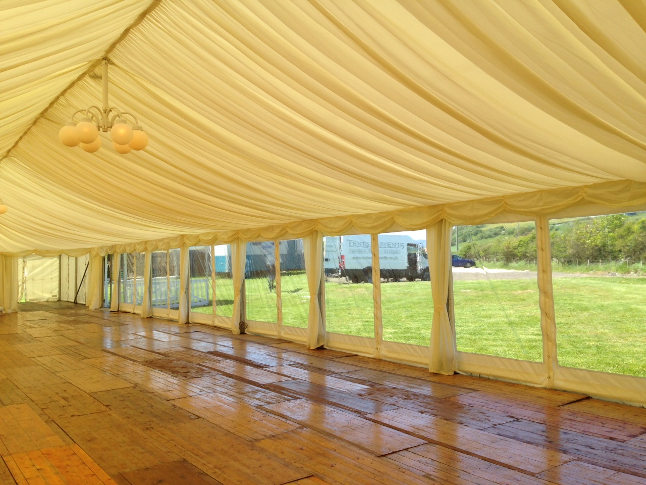 Wedding marquee interior, Isle of Bute.
