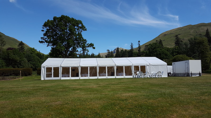 Wedding marquee with toilets Ardkinglas Cairndow