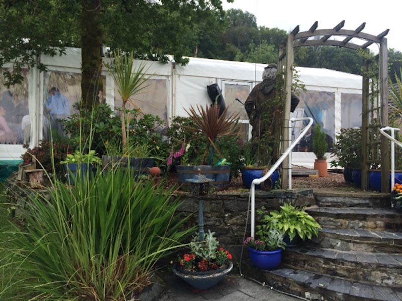 Exterior view of the garden marquee