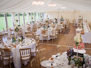 wedding marquee interior High Wards, Gartocharn
