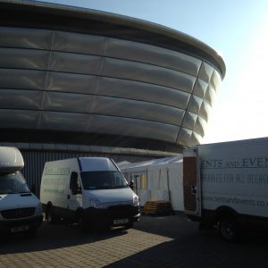 Tents and Events marquee installation at the SSE Hydro, Glasgow