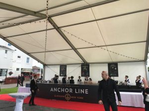 Marquee bar with festoon lighting
