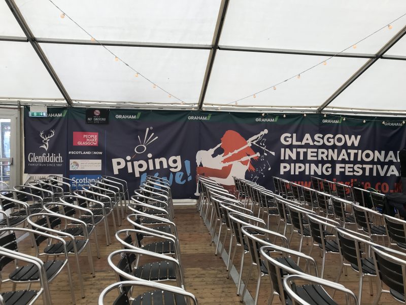 Glasgow International Piping Festival marquee Glasgow