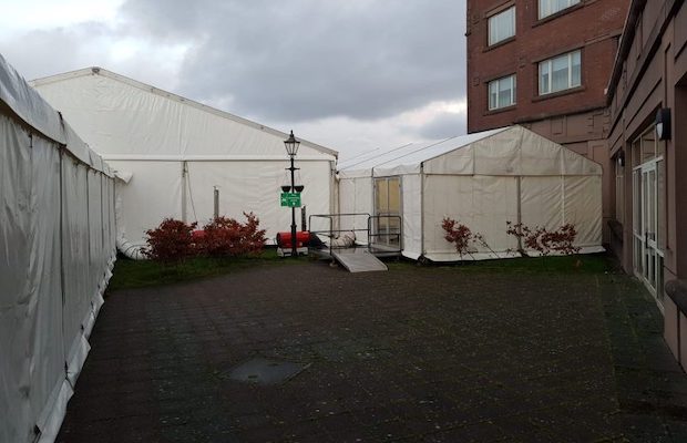Main marquee and catering marquee