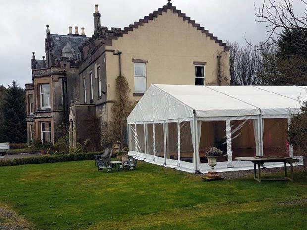 Bakinakill wedding marquee with window walls