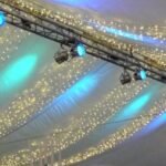 Marquee Lighting with ivory LED star cloth ceiling and event lighting