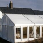 Wedding Marquee with solid glazed windows