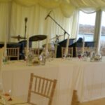 Wedding Marquee top table with solid glazing