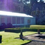 Wedding Marquee with panoramic window walls in a country house setting