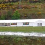 Marquees for Loch Fyne Oysters Food Fest at Cairndow, Argyll with panoramic window walls for the view