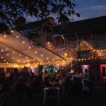 Small marquee with festoon lighting