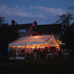 Small marquee with festoon lighting