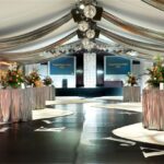 Party Marquee with custom theme decoration and glitter ball lighting