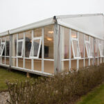Marquee with clear solid windows/glazing