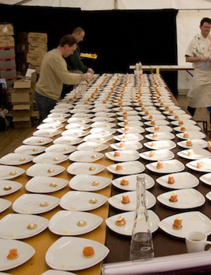 Marquee used for catering area at outdoor events - marquee catering areas
