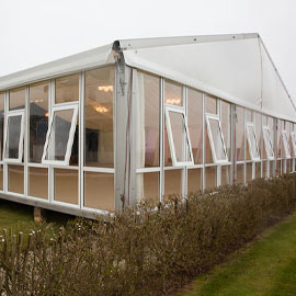 Wedding Marquee with clear gables and walls - marquee brochure - marquee hire