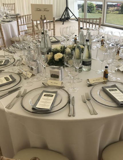 Wedding Marquee with tables chairs, decoration and clear gables and walls - hiring a marquee - useful things to know - marquee hire Scotland