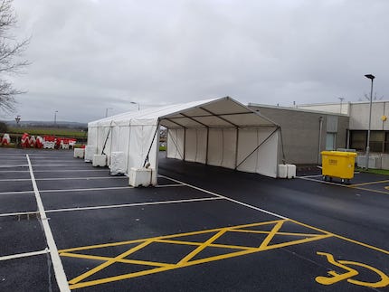 Coronavirus drive through marquee