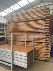 Flooring storage in the Dunoon warehouse