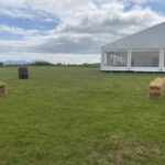 Argyll marquee wedding on a farm with window walls