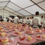 Catering area waiting for dessert service