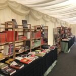 Bookshop marquee at Wigtown Book Festival in Scotland's National Book Town