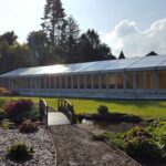 Summer wedding marquee in Glasgow with solid glazing